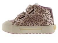 Hoge schoenen met luipaard dierenmotief en klittenbandsluitingen VICTORIA beige - thumbnail