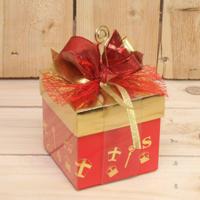 Bonbon doosjes - Chocolade doosje - Sint rood goud met transparante banderol - 24 stuks - thumbnail