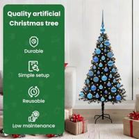 VidaXL Kerstboom met 150 led met standaard zwart 120 cm pvc - thumbnail