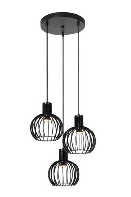 Lucide MIKAELA - Hanglamp - Ø 32 cm - 3xE14 - Zwart Lucide MIKAELA - Hanglamp - Ø 32 cm - 3xE14 - Zwart