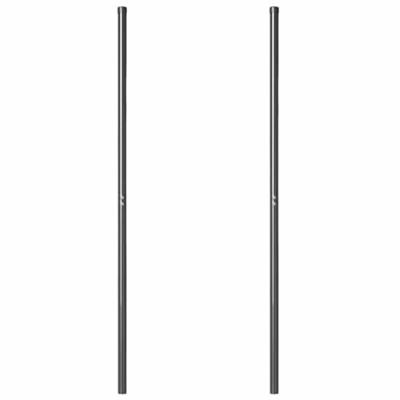Hekpalen 2 pcs Grijs 200 cm Poedergecoat staal Hekpalen 2 pcs Grijs 200 cm Poedergecoat staal
