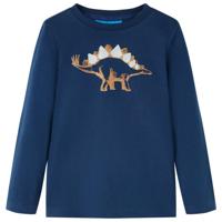 Kindershirt met lange mouwen dinosaurusprint 116 marineblauw - thumbnail