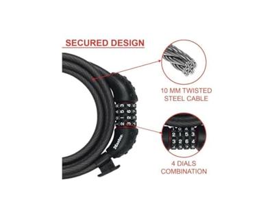 Fietsslot - MASTER LOCK - 8120EURDPRO - Gedraaide staalkabel - 1,8 m lengte