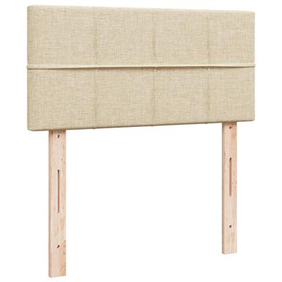 Boxspring met matras stof crèmekleurig 200x200 cm