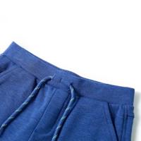 Kindershorts met trekkoord 116 gemleerd blauw - thumbnail