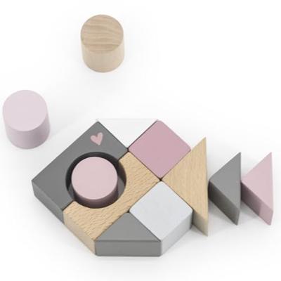 Label Label Houten blokken 50 stuks roze - thumbnail