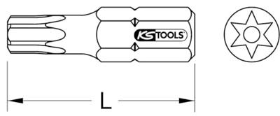 KS Tools 918.3631 9183631 Torx-bit TB 30 Speciaal staal Vernikkeld C 6.3 5 stuk(s)