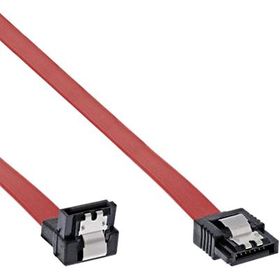 InLine 27707V SATA aansluitkabel schuin met veiligheidslabel, 0,7 m