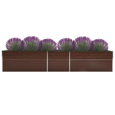 Plantenbak verhoogd 400x80x45 cm gegalvaniseerd staal bruin Plantenbak verhoogd 400x80x45 cm gegalvaniseerd staal bruin