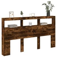 Hoofdbordkast met LED-verlichting 180x17x102 cm gerookt eiken - thumbnail