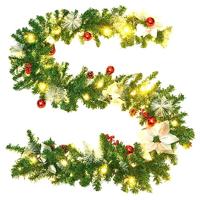 VidaXL Kerstslinger met led-lampjes 2,7 m pvc groen - thumbnail
