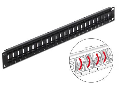 DeLOCK 19" Keystone patchpaneel 24 Port