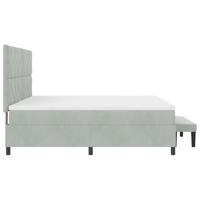 Boxspring bed met matras Lichtgrijs 200 x 200 cm Fluweel - thumbnail