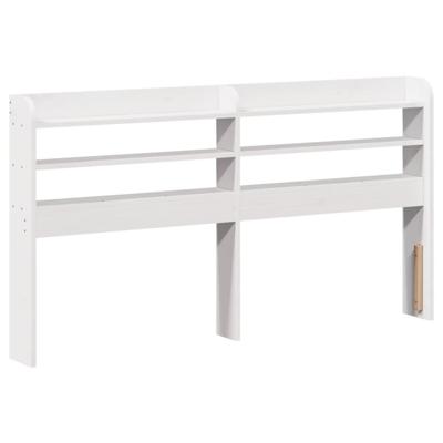 Bedframe met hoofdbord massief grenenhout wit 140x190 cm - thumbnail