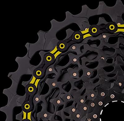 KMC DLC11 Ketting 11-speed 118-schakels - Geel KMC DLC11 Ketting 11-speed 118-schakels - Geel