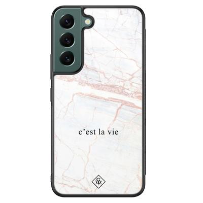 Samsung Galaxy S22 Plus glazen hardcase - C'est la vie Samsung Galaxy S22 Plus glazen hardcase - C'est la vie