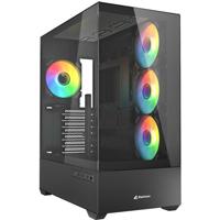 Sharkoon ak6 rgb midi tower behuizing (zwart | 2x usb-a | 1x usb-c | rgb | tempered glass) - thumbnail