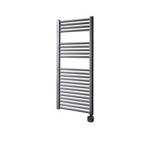 Electrische Wifi Radiator Sanicare HPW Carini 111,8x45 cm Gunmetal Met Thermostaat Zwart Rechtsonder - thumbnail