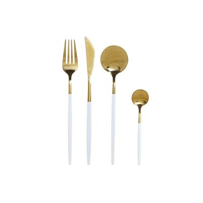 Bestek DKD Home Decor Wit Gouden Roestvrij staal 4,5 x 2,5 x 20,5 cm 24 Onderdelen Bestek DKD Home Decor Wit Gouden Roestvrij staal 4,5 x 2,5 x 20,5 cm 24 Onderdelen