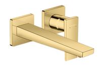 Wastafelmengkraan Metropol HansGrohe Afdekset Uitloop 22.5 cm en Afvoerplug Gepolijst Goud - thumbnail
