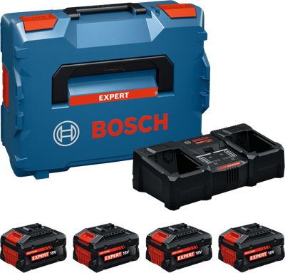 Bosch Blauw Accu Starterset EXBA18V | 2x EXBA18V-55 + 2x EXBA18V-80 + Lader EXAL18V2-320 - 1600A0373Y