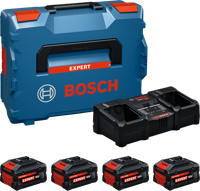 Bosch Blauw Accu Starterset EXBA18V | 2x EXBA18V-55 + 2x EXBA18V-80 + Lader EXAL18V2-320 - 1600A0373Y - thumbnail