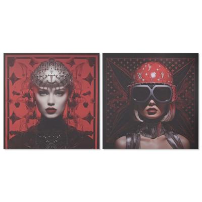 Schilderij Home ESPRIT Bedrukt Modern 120 x 3 x 120 cm (2 Stuks)