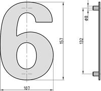 Basi 7300-0006 Huisnummerbord RVS - thumbnail
