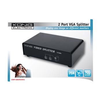 Konig CMP-SWITCH91 2-poorts VGA splitter Konig CMP-SWITCH91 2-poorts VGA splitter