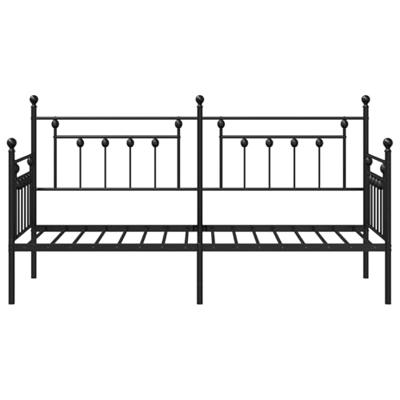 Bedframe voor een daybed met hoofdeinde Zwart 80 x 200 cm Staal