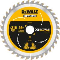 DeWALT Cirkelzaagblad voor Hout | Extreme Runtime | Ø 216mm Asgat 30mm 36T - DT99569-QZ - thumbnail