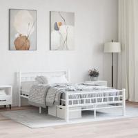 vidaXL Bedframe metaal wit 120x200 cm - thumbnail