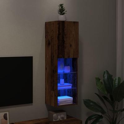 Tv-meubel met LED-verlichting 30,5x30x102 cm oud houtkleurig Tv-meubel met LED-verlichting 30,5x30x102 cm oud houtkleurig