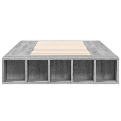 Bedframe bewerkt hout grijs sonoma eikenkleurig 90x200 cm
