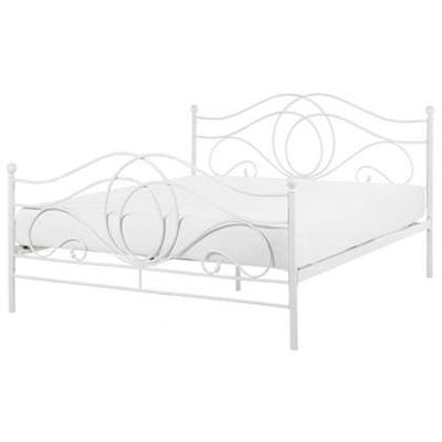 Beliani - LYRA - Tweepersoonsbed - Wit - 140 x 200 cm - Metaal Beliani - LYRA - Tweepersoonsbed - Wit - 140 x 200 cm - Metaal