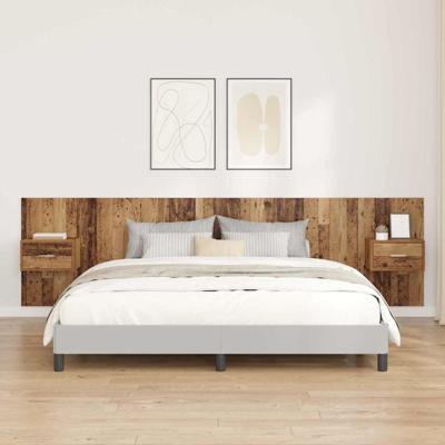 Hoofdbord Met Kast met lade 3 pcs Oud Hout Bewerkt hout