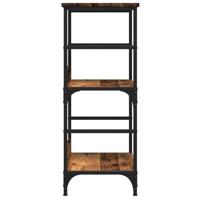 Boekenkast 50x33x82 cm bewerkt hout oud houtkleurig - thumbnail