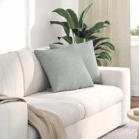 Sofa Kussens 2 pcs Lichtgrijs 45 x 45 cm Katoen Stof - thumbnail