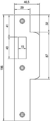 Nemef sluitplaat met korte lip - P649/47 - RVS - draairichting 2-4