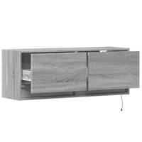 Tv-wandmeubel met LED-verlichting 100x31x35 cm grijs sonoma - thumbnail