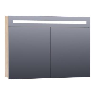 Brauer Promise Spiegelkast - 100 cm - met Directe Verlichting - 2 Enkelzijdige Spiegeldeuren - Forest Wheat