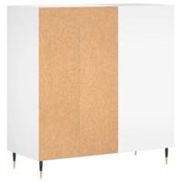 Platenkast 84,5x38x89 cm bewerkt hout wit - thumbnail