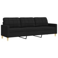 3-delige Loungeset stof zwart - thumbnail