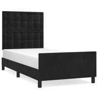 Bedframe zonder matras 100x200 cm fluweel zwart - thumbnail
