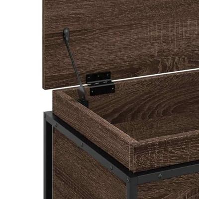VidaXL Opbergbox met deksel 60x40x51,5 cm bewerkt hout bruin eiken