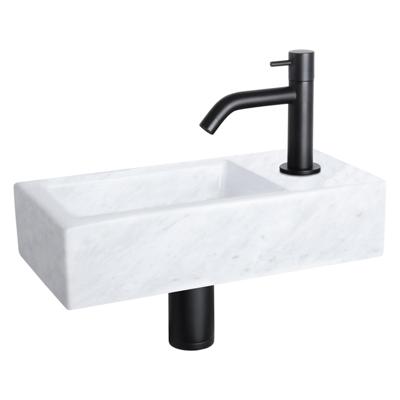 Differnz Helios fonteinset - 37.5x18.5x9.5cm - Rechthoek - 1 kraangat - Gebogen matte zwarte kraan - Mineraalsteen Marmer 38.401.32 Differnz Helios fonteinset - 37.5x18.5x9.5cm - Rechthoek - 1 kraangat - Gebogen matte zwarte kraan - Mineraalsteen Marmer 38.401.32