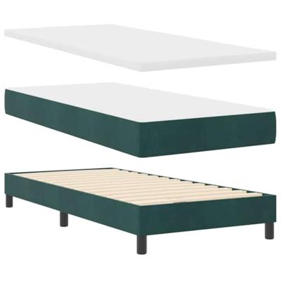 Boxspringbed met donkergrijs fluwelen matras 80x200 cm