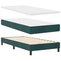 Boxspringbed met donkergrijs fluwelen matras 80x200 cm - thumbnail