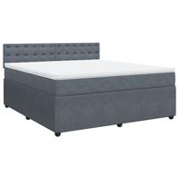Boxspring met matras fluweel donkergrijs 180x200 cm - thumbnail
