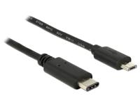 Delock 83333 Kabel USB Type-C 2.0 male > USB 2.0 Type Micro-B male 0,5 m zwart - thumbnail